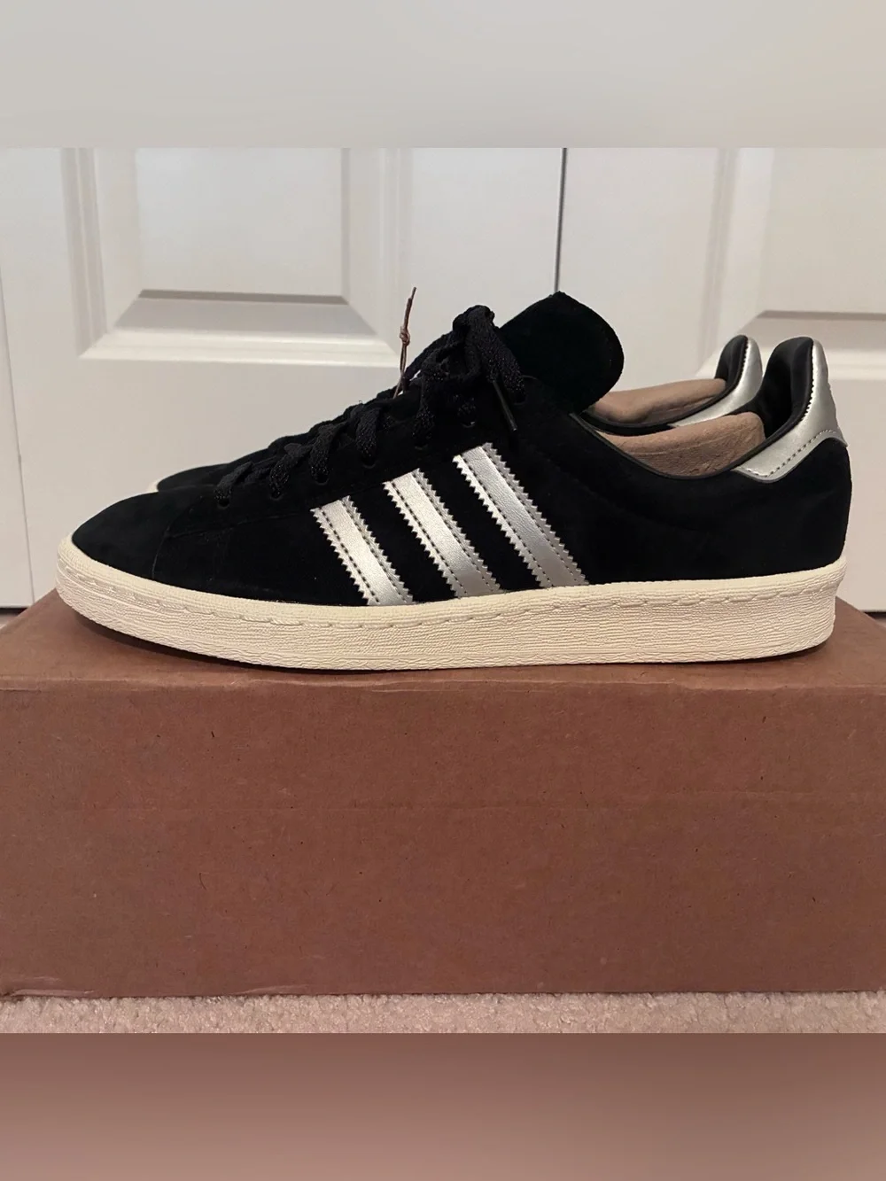 Adidas Campus 80s - Men’s Black Suede Sneakers with Silver Stripes